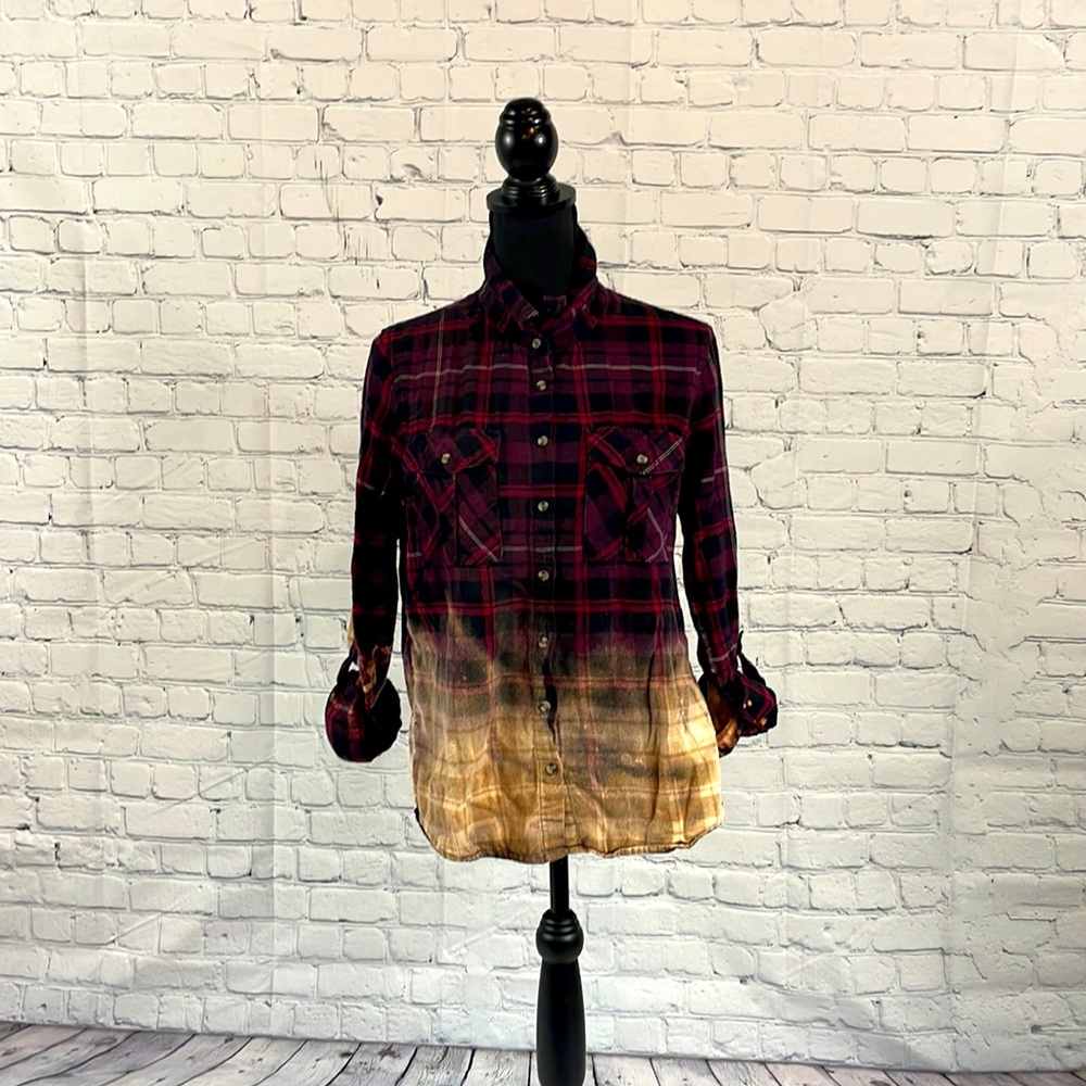 Bleach dyed flannel